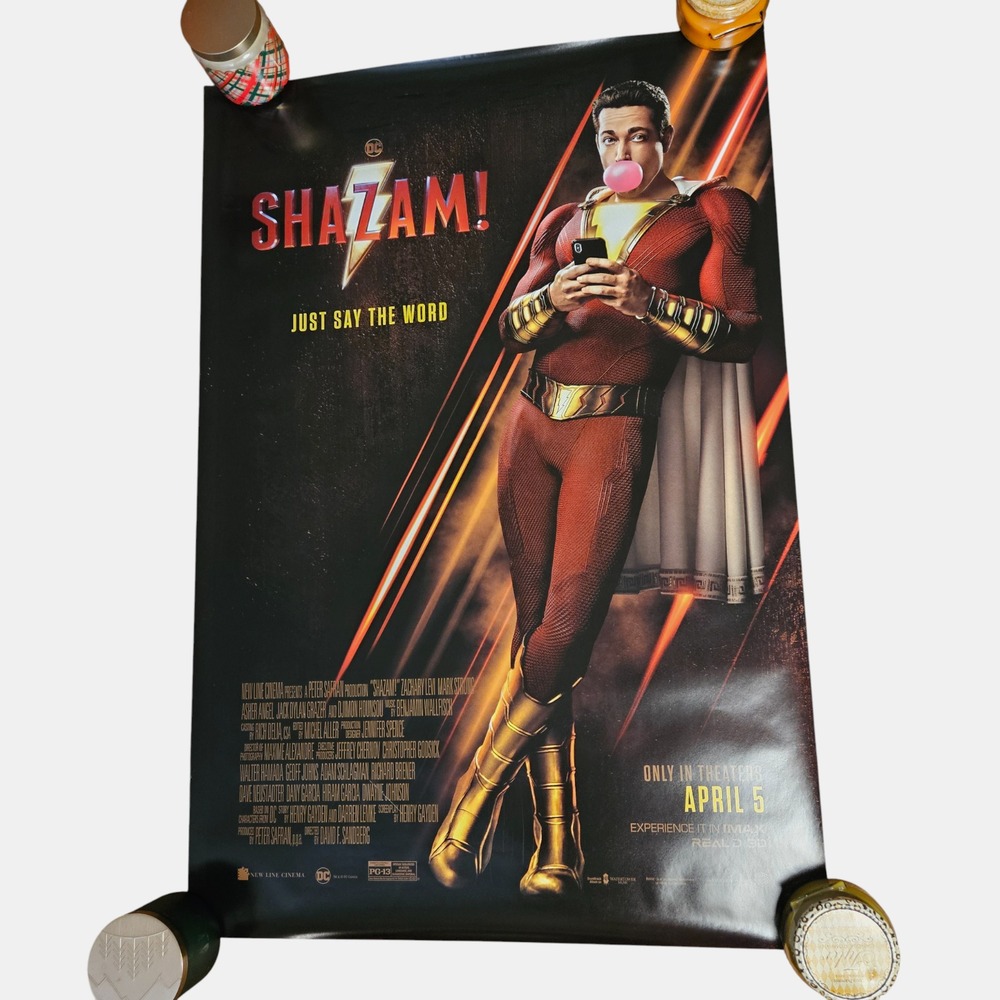Shazam! 2019 Promo Movie Poster 27x40 Zachary Levi, Mark Strong Warner Bros D/S